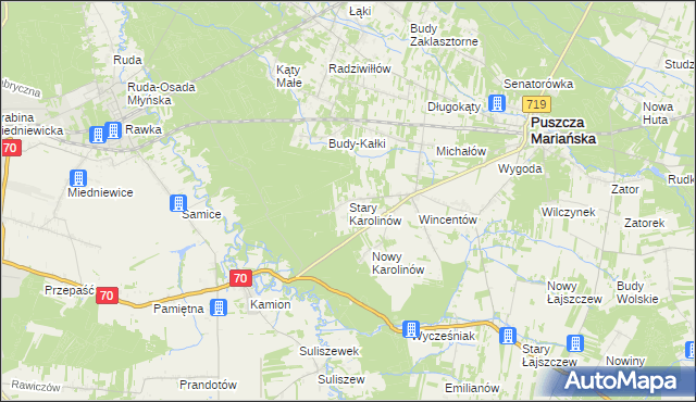 mapa Stary Karolinów, Stary Karolinów na mapie Targeo