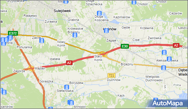 mapa Stary Konik, Stary Konik na mapie Targeo