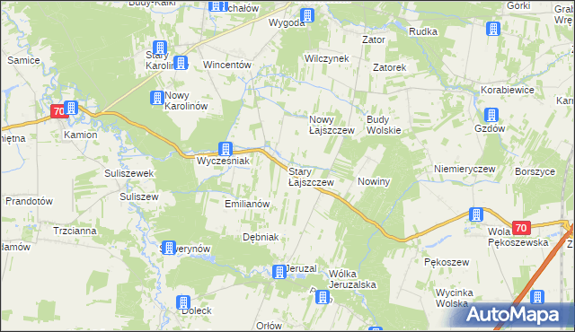 mapa Stary Łajszczew, Stary Łajszczew na mapie Targeo