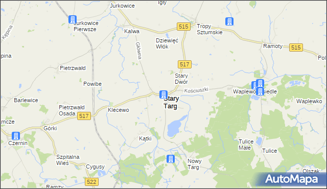 mapa Stary Targ, Stary Targ na mapie Targeo