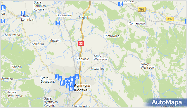 mapa Stary Waliszów, Stary Waliszów na mapie Targeo