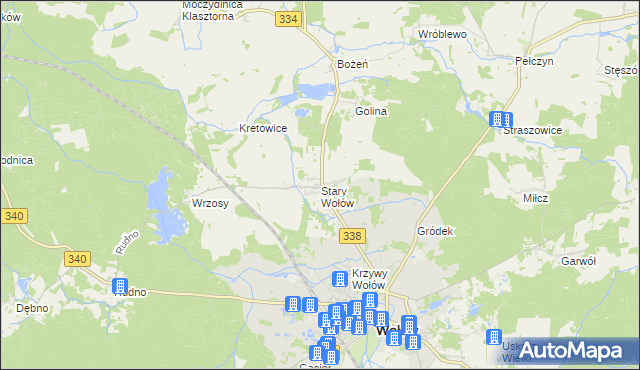 mapa Stary Wołów, Stary Wołów na mapie Targeo