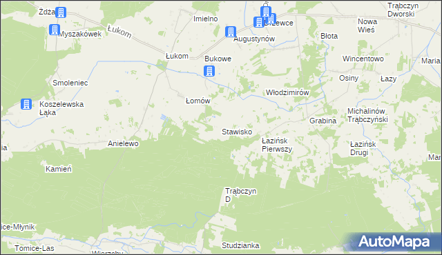 mapa Stawisko gmina Zagórów, Stawisko gmina Zagórów na mapie Targeo