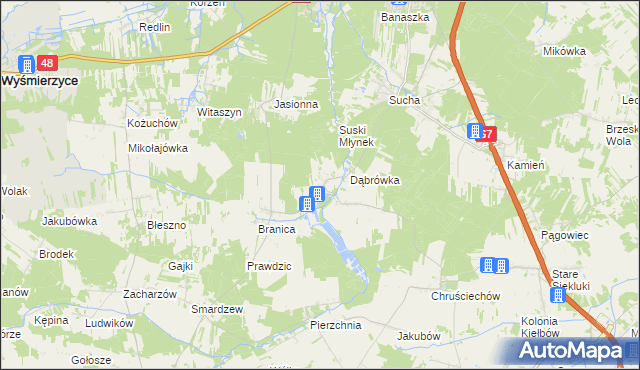 mapa Stawiszyn gmina Białobrzegi, Stawiszyn gmina Białobrzegi na mapie Targeo