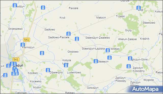 mapa Stawiszyn-Łaziska, Stawiszyn-Łaziska na mapie Targeo