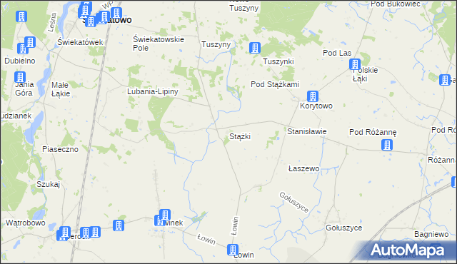 mapa Stążki gmina Świekatowo, Stążki gmina Świekatowo na mapie Targeo