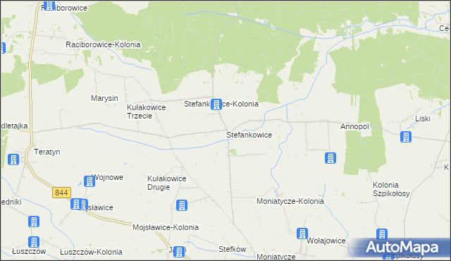 mapa Stefankowice, Stefankowice na mapie Targeo