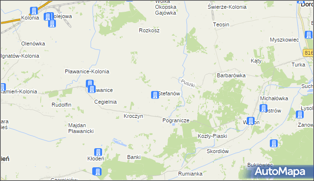 mapa Stefanów gmina Dorohusk, Stefanów gmina Dorohusk na mapie Targeo