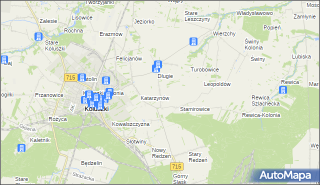 mapa Stefanów gmina Koluszki, Stefanów gmina Koluszki na mapie Targeo