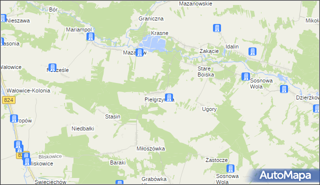 mapa Stefanówka gmina Józefów nad Wisłą, Stefanówka gmina Józefów nad Wisłą na mapie Targeo