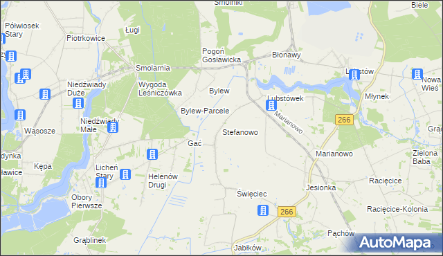mapa Stefanowo gmina Sompolno, Stefanowo gmina Sompolno na mapie Targeo