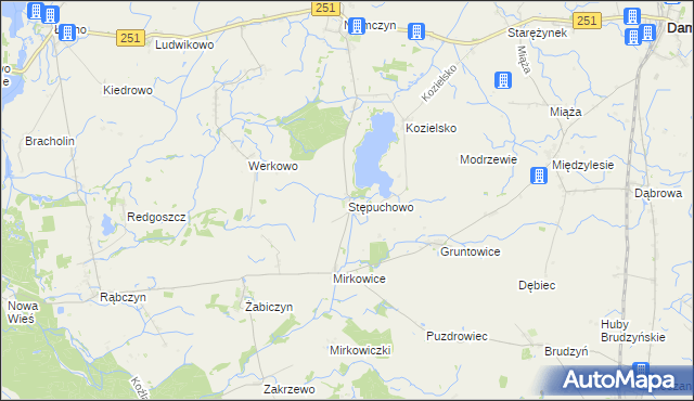 mapa Stępuchowo, Stępuchowo na mapie Targeo