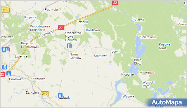 mapa Sternowo, Sternowo na mapie Targeo