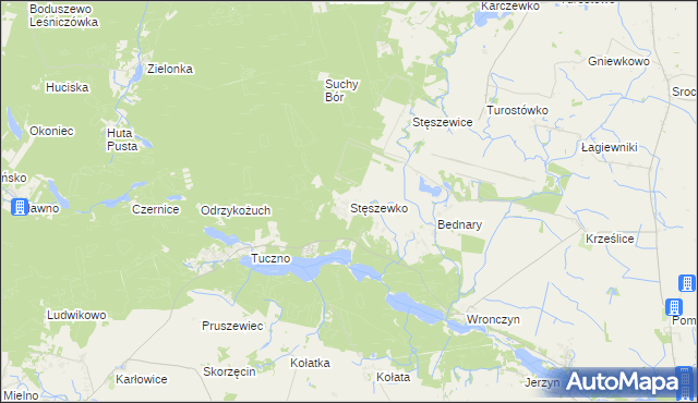 mapa Stęszewko, Stęszewko na mapie Targeo