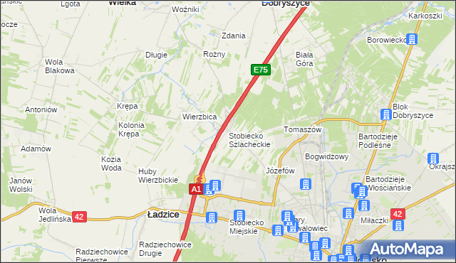 mapa Stobiecko Szlacheckie, Stobiecko Szlacheckie na mapie Targeo