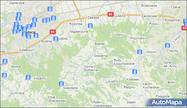 mapa Stobierna gmina Dębica, Stobierna gmina Dębica na mapie Targeo