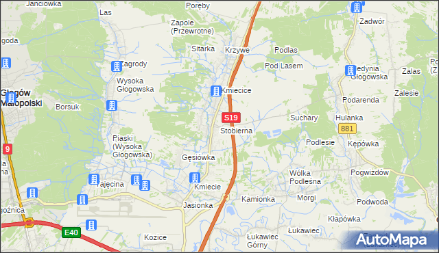 mapa Stobierna gmina Trzebownisko, Stobierna gmina Trzebownisko na mapie Targeo