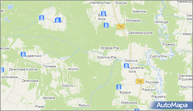 mapa Stobnica-Piła, Stobnica-Piła na mapie Targeo