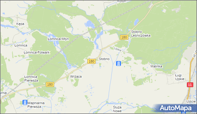 mapa Stobno gmina Trzcianka, Stobno gmina Trzcianka na mapie Targeo