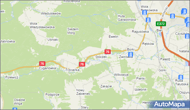 mapa Stoczek gmina Garwolin, Stoczek gmina Garwolin na mapie Targeo