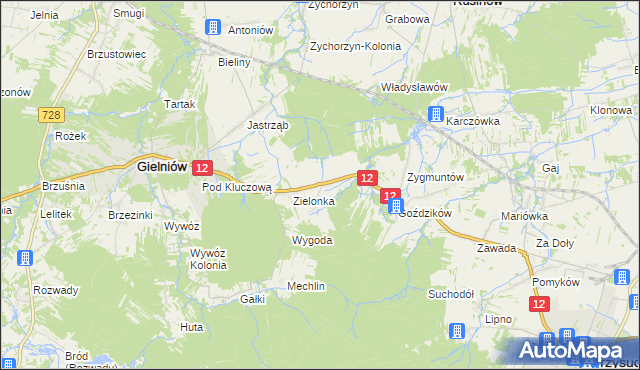 mapa Stoczki gmina Gielniów, Stoczki gmina Gielniów na mapie Targeo