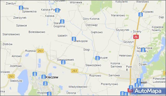 mapa Stogi gmina Kleczew, Stogi gmina Kleczew na mapie Targeo