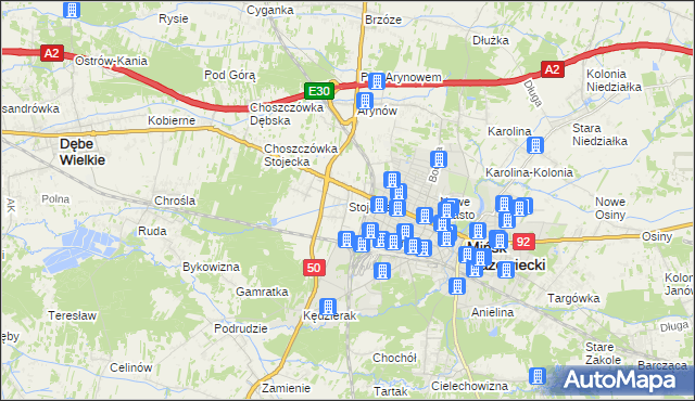 mapa Stojadła, Stojadła na mapie Targeo