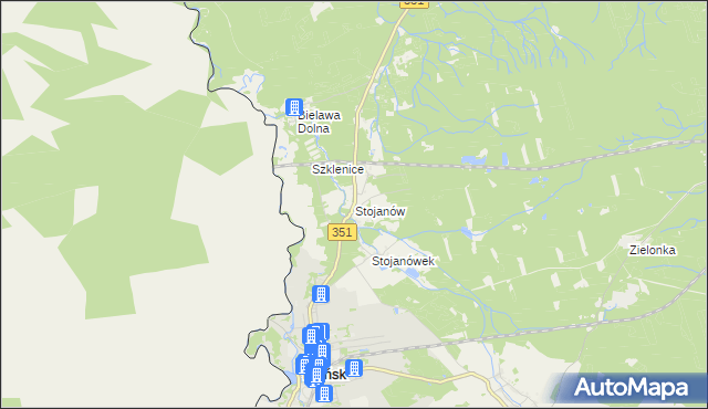 mapa Stojanów gmina Pieńsk, Stojanów gmina Pieńsk na mapie Targeo