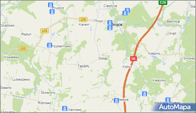 mapa Stołąż, Stołąż na mapie Targeo