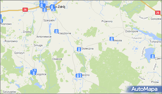 mapa Stołeczna, Stołeczna na mapie Targeo