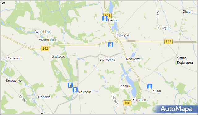 mapa Storkówko, Storkówko na mapie Targeo