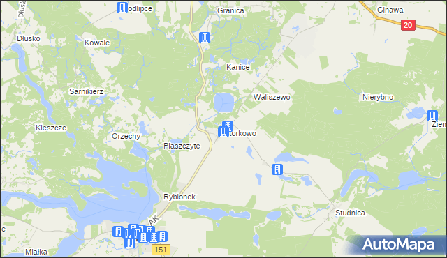 mapa Storkowo gmina Ińsko, Storkowo gmina Ińsko na mapie Targeo