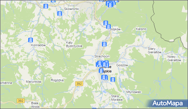 mapa Strachocin gmina Stronie Śląskie, Strachocin gmina Stronie Śląskie na mapie Targeo