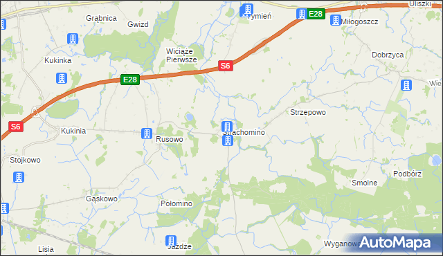 mapa Strachomino, Strachomino na mapie Targeo