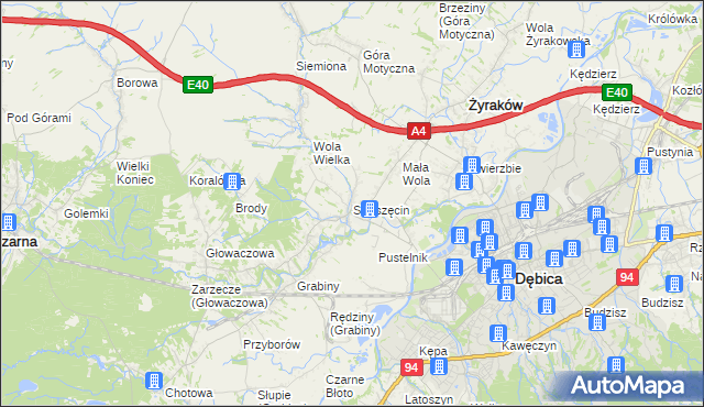 mapa Straszęcin, Straszęcin na mapie Targeo