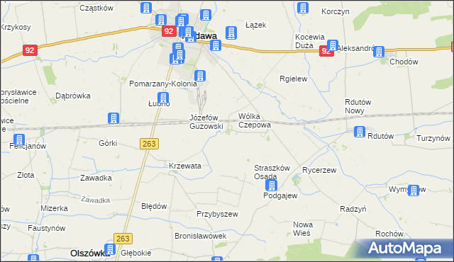 mapa Straszkówek, Straszkówek na mapie Targeo