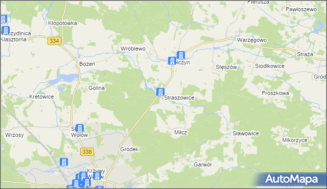 mapa Straszowice, Straszowice na mapie Targeo