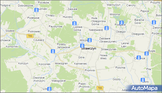 mapa Strawczyn, Strawczyn na mapie Targeo