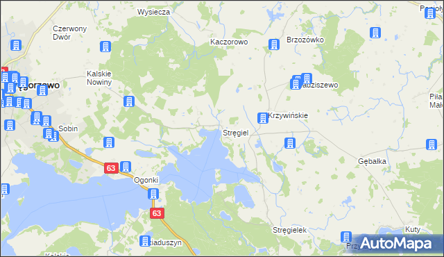 mapa Stręgiel, Stręgiel na mapie Targeo