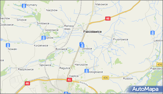 mapa Strobice, Strobice na mapie Targeo