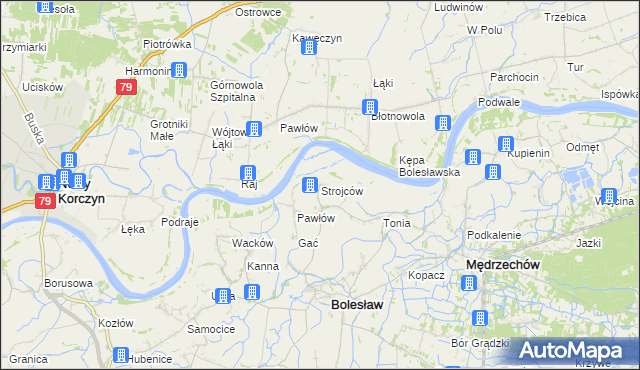 mapa Strojców, Strojców na mapie Targeo