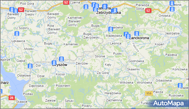 mapa Stronie gmina Stryszów, Stronie gmina Stryszów na mapie Targeo