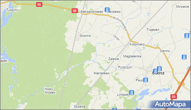 mapa Stronno gmina Koronowo, Stronno gmina Koronowo na mapie Targeo