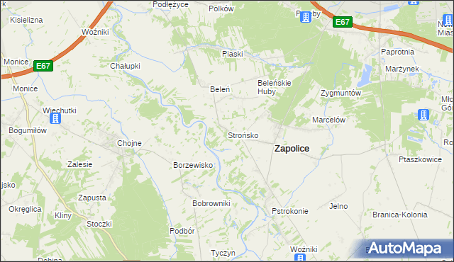 mapa Strońsko, Strońsko na mapie Targeo