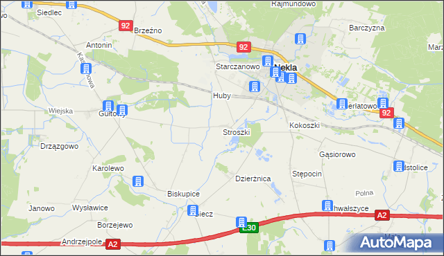 mapa Stroszki, Stroszki na mapie Targeo