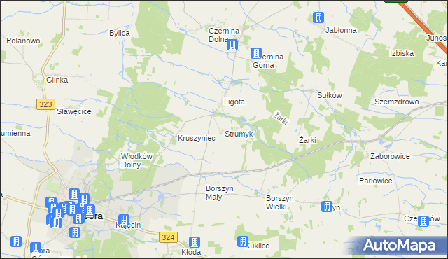 mapa Strumyk gmina Góra, Strumyk gmina Góra na mapie Targeo