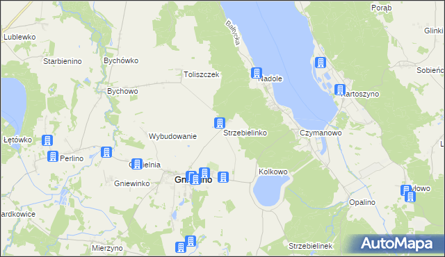 mapa Strzebielinko, Strzebielinko na mapie Targeo