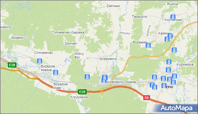 mapa Strzebielino, Strzebielino na mapie Targeo