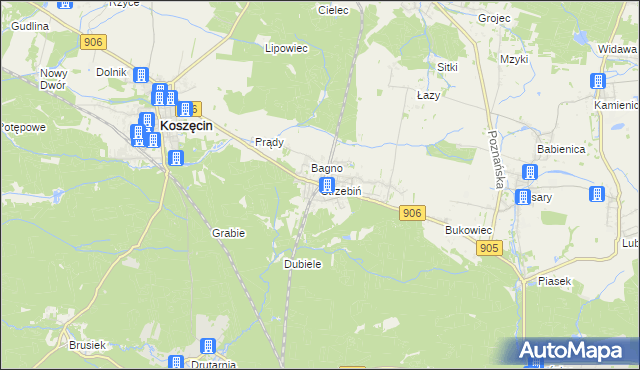 mapa Strzebiń, Strzebiń na mapie Targeo