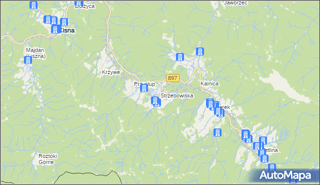 mapa Strzebowiska, Strzebowiska na mapie Targeo